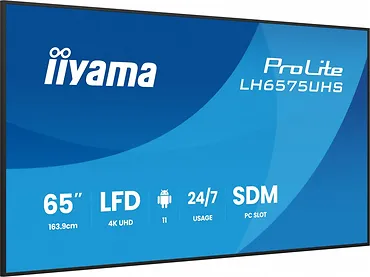 IIYAMA Monitor 65 cali LH6575UHS-B2AG,24/7,IPS,ANDROID.11,4K,  WiFi,         iiSignage2, FailOver, EShare, 24/7, full daisy chain