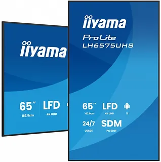 IIYAMA Monitor 65 cali LH6575UHS-B2AG,24/7,IPS,ANDROID.11,4K,  WiFi,         iiSignage2, FailOver, EShare, 24/7, full daisy chain
