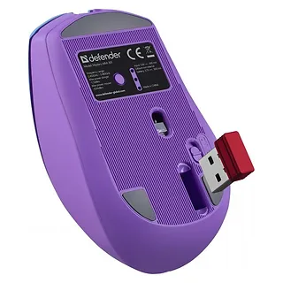 Defender Mysz bezprzewodowa MYSTERY MM-301 RF+BT 1600DPI 6P fioletowa