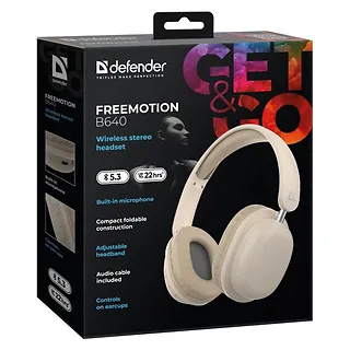 Defender Słuchawki bezprzewodowe nauszne FREEMOTION B640 beżowe
