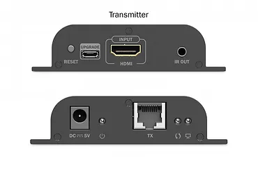 Digitus Przedłużacz (extender) po skrętce kat.6 HDMI 4K/60Hz przez IP 1G lub do 120m/200m, max. 253 odbiorniki, sterowanie IR - zestaw (odbiornik/nadajnik)