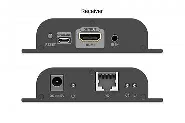 Digitus Przedłużacz (extender) po skrętce kat.6 HDMI 4K/60Hz przez IP 1G lub do 120m/200m, max. 253 odbiorniki, sterowanie IR - zestaw (odbiornik/nadajnik)