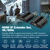 Digitus Przedłużacz (extender) po skrętce kat.6 HDMI 4K/60Hz przez IP 1G lub do 120m/200m, max. 253 odbiorniki, sterowanie IR - zestaw (odbiornik/nadajnik)
