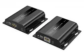 Digitus Przedłużacz (extender) po skrętce kat.6 HDMI 4K/60Hz przez IP 1G lub do 120m/200m, max. 253 odbiorniki, sterowanie IR - zestaw (odbiornik/nadajnik)