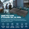 Digitus Przedłużacz (extender) światłowodowy HDMI 4K/60Hz z KVM USB 1.1 przez IP 1G lub do 40km/300m, max. 253 odbiorniki, HDMI Loop-Out, Audio - zestaw