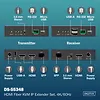 Digitus Przedłużacz (extender) światłowodowy HDMI 4K/60Hz z KVM USB 1.1 przez IP 1G lub do 40km/300m, max. 253 odbiorniki, HDMI Loop-Out, Audio - zestaw