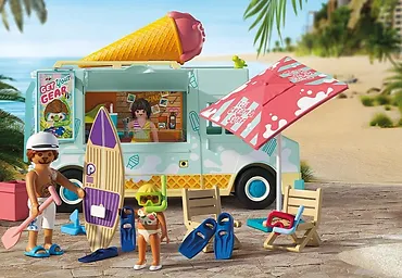 Playmobil Zestaw z figurkami My Life 71904 Furgonetka z lodami i sklepikiem surfingowym