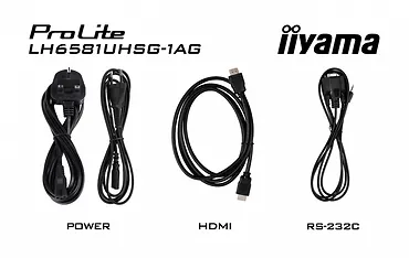 IIYAMA Monitor 65 cali LH6581UHSG-1AG 24/7,VA,ANDROID 14,4K, 2x10W, WiFi,    UCHWYT ŚCIENNY, 2xHDMI, USB-C, RJ45, IR, 2xUSB, WHITE