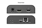 Digitus Przedłużacz (extender) po skrętce kat.6 HDMI 4K/60Hz z KVM USB 2.0 przez IP 1G lub do 120m/200m, max. 253 odbiorniki, ekran dotykowy - zestaw