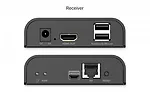 Digitus Przedłużacz (extender) po skrętce kat.6 HDMI 4K/60Hz z KVM USB 2.0 przez IP 1G lub do 120m/200m, max. 253 odbiorniki, ekran dotykowy - zestaw