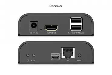 Digitus Przedłużacz (extender) po skrętce kat.6 HDMI 4K/60Hz z KVM USB 2.0 przez IP 1G lub do 120m/200m, max. 253 odbiorniki, ekran dotykowy - zestaw