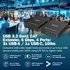 Digitus Przedłużacz (extender) po skrętce kat.6A  USB 3.1 Gen1 do 100m, 3x USB-A, 1x USB-C do 5 Gbps, 1x RJ45 (Gigabit Ethernet) - zestaw (odbiornik/nadajnik)
