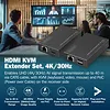 Digitus Przedłużacz (extender) po skrętce kat.6 HDMI 4K/30Hz z KVM USB 1.1 do 40m/70m, max. 253 odbiorniki, sterowanie IR - zestaw (odbiornik/nadajnik)