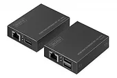 Digitus Przedłużacz (extender) po skrętce kat.6 HDMI 4K/30Hz z KVM USB 1.1 do 40m/70m, max. 253 odbiorniki, sterowanie IR - zestaw (odbiornik/nadajnik)