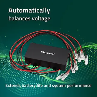 Qoltec Balanser napięcia 48V do akumulatorów 4x12V | 10A | LiFePO4 AGM  GEL