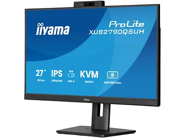 IIYAMA Monitor 27 cali XUB2790QSUH-B2 IPS,QHD,CAM,MIC,HDMI,DP,3xUSB(3.2),  100Hz,ADAPTIVE SYNC,FlickerFree,2x2W,WINDOWS HELLO