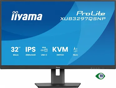 IIYAMA Monitor 32 cale XUB3297QSNP-B1 IPS,QHD,USB-C DOCK (95W), USB HUB 4x, KVM,  RJ45, GW 5 LAT