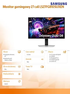 Samsung Monitor gamingowy 27 cali LS27FG810SUXEN
