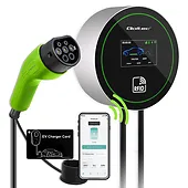 Qoltec Stacja ładowania EV 2w1 Typ2 | 22kW | Wi-Fi | LCD | 3fazy |      Wallbox | Smart life app | RFID | 5m