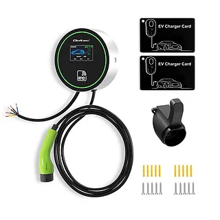 Qoltec Stacja ładowania EV 2w1 Typ2 | 22kW | Wi-Fi | LCD | 3fazy |      Wallbox | Smart life app | RFID | 5m