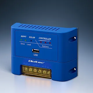 Qoltec Solarny regulator ładowania MPPT 15A do zasilania odbiorników DC i ładowania akumulatorów 12V/24V | AGM | GEL | LiFePO4