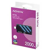Adata Dysk SSD External SC735 2TB U3.2C 1000/1000MB/s Blue