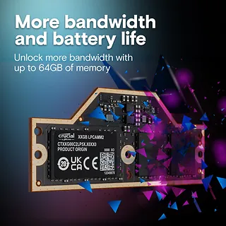 Crucial Pamięć do notebooka DDR5 LPCAMM2 32GB/7500 LPDDR5X