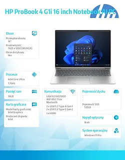 HP Inc. Notebook ProBook 4 G1i U7-255U 512GB/16GB/W11P/16.0   C51MLET