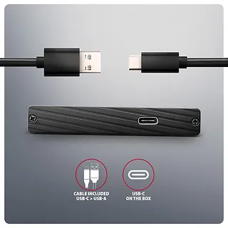 AXAGON EE25-XA6C Obudowa zewnętrzna aluminiowa, USB-C 3.2 Gen 1 SATA 6G 2.5" 5Gbps