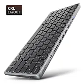 AXAGON Klawiatura HMC-KB-CRL USB-C 5Gbps z wieloportowy hub 9in1, SD/microSD, 3x USB-A, HDMI 4K/60Hz, PD 100W, Audio, Cyrillic layout, 60cm USB-C kabel