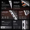 AXAGON Klawiatura HMC-KB-CRL USB-C 5Gbps z wieloportowy hub 9in1, SD/microSD, 3x USB-A, HDMI 4K/60Hz, PD 100W, Audio, Cyrillic layout, 60cm USB-C kabel
