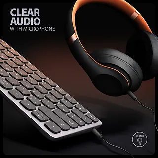 AXAGON Klawiatura HMC-KB-CRL USB-C 5Gbps z wieloportowy hub 9in1, SD/microSD, 3x USB-A, HDMI 4K/60Hz, PD 100W, Audio, Cyrillic layout, 60cm USB-C kabel