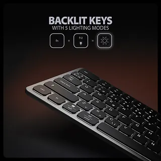 AXAGON Klawiatura HMC-KB-NRD USB-C 5Gbps z wieloportowy hub 9in1, SD/microSD, 3x USB-A, HDMI 4K/60Hz, PD 100W, Audio, Nordic layout, 60cm USB-C kabel