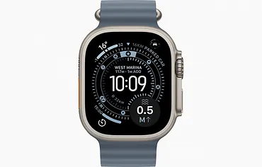 Apple Watch Ultra 3 GPS + Cellular Koperta 49 mm z tytanu w kolorze naturalnym Pasek Ocean w kolorze marynarskiego granatu