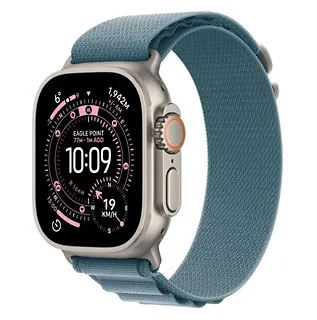 Apple Watch Ultra 3 GPS + Cellular koperta 49 mm z tytanu w kolorze naturalnym, opaska Alpine w kolorze jasnoniebieskim - rozmiar L