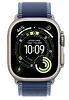 Apple Watch Ultra 3 GPS + Cellular, koperta 49 mm z tytanu w kolorze naturalnym, opaska Trail w kolorze niebieskim/jaskrawoniebieskim - rozmiar S/M