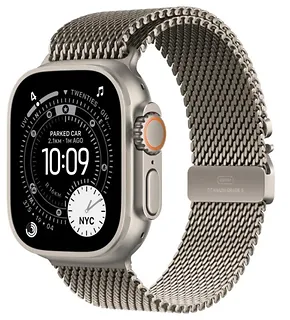 Apple Watch Ultra 3 GPS + Cellular, koperta 49 mm z tytanu w kolorze naturalnym, bransoleta mediolańska z tytanu w kolorze naturalnym - rozmiar M