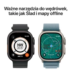 Apple Watch Ultra 3 GPS + Cellular, koperta 49 mm z tytanu w kolorze naturalnym, bransoleta mediolańska z tytanu w kolorze naturalnym - rozmiar M
