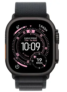Apple Watch Ultra 3 GPS + Cellular, koperta 49 mm z tytanu w kolorze czarnym, opaska Alpine w kolorze czarnym - rozmiar L