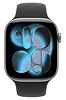 Apple Watch Series 11 GPS koperta 42 mm z aluminium w kolorze gwiezdnej szarości, pasek sportowy w kolorze czarnym - rozmiar M/L