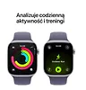 Apple Watch Series 11 GPS koperta 42 mm z aluminium w kolorze srebrnym, pasek sportowy w kolorze mlecznego fioletu - rozmiar S/M