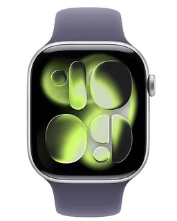 Apple Watch Series 11 GPS koperta 42 mm z aluminium w kolorze srebrnym, pasek sportowy w kolorze mlecznego fioletu - rozmiar M/L
