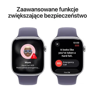 Apple Watch Series 11 GPS+Cellular koperta 42 mm z aluminium w kolorze srebrnym, pasek sportowy w kolorze mlecznego fioletu - rozmiar S/M