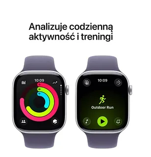 Apple Watch Series 11 GPS+Cellular koperta 42 mm z aluminium w kolorze srebrnym, pasek sportowy w kolorze mlecznego fioletu - rozmiar M/L