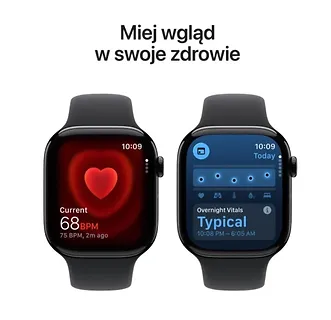 Apple Watch Series 11 GPS + Cellular, koperta 42 mm z tytanu w kolorze naturalnym, pasek sportowy w kolorze górskiej szarości - rozmiar S/M