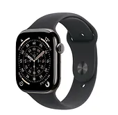 Apple Watch Series 11 GPS + Cellular, koperta 42 mm z tytanu w kolorze łupku, pasek sportowy w kolorze czarnym - rozmiar M/L