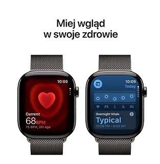 Apple Watch Series 11 GPS + Cellular koperta 42 mm z tytanu w kolorze łupku, bransoleta mediolańska w kolorze łupku