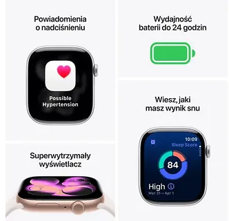 Apple Watch Series 11 GPS+Cellular koperta 46 mm z aluminium w kolorze gwiezdnej szarości, pasek sportowy w kolorze czarnym - rozmiar M/L