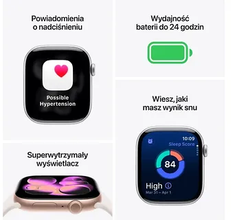 Apple Watch Series 11 GPS+Cellular, koperta 46 mm z aluminium w kolorze różowego złota, pasek sportowy w kolorze łagodnego różu - rozmiar S/M
