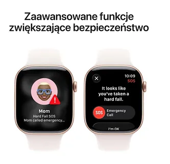 Apple Watch Series 11 GPS+Cellular, koperta 46 mm z aluminium w kolorze różowego złota, pasek sportowy w kolorze łagodnego różu - rozmiar S/M
